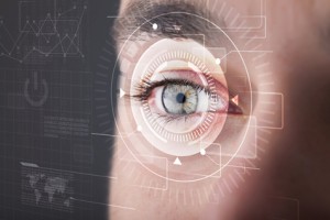 Ein mum rahmt von Kreisenenschliches auge 